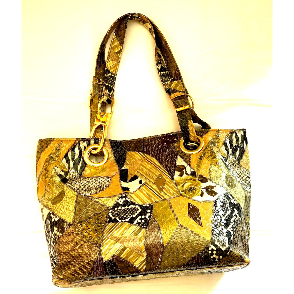 Vintage Braciano Multicolored  Shoulder Handbag Ornate Design Handbag Purse